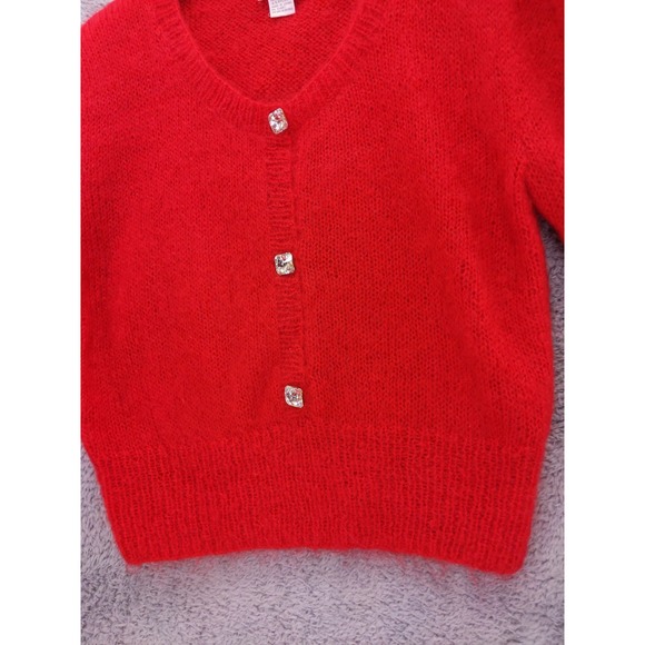 vtg Jennifer Reed Petite Mohair Blend Faux Cardigan Hand Knit Size‎ M - Picture 3 of 8